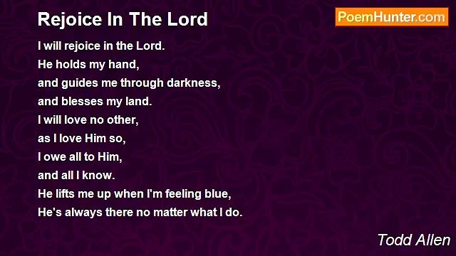 Todd Allen - Rejoice In The Lord
