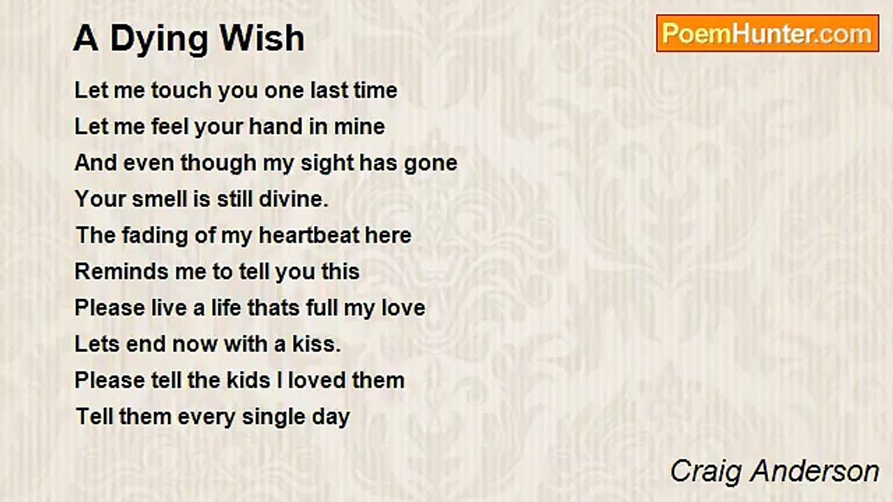 Craig Anderson - A Dying Wish