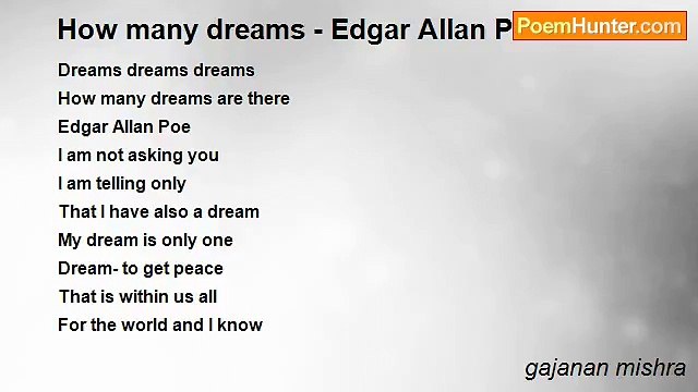 gajanan mishra - How many dreams - Edgar Allan Poe