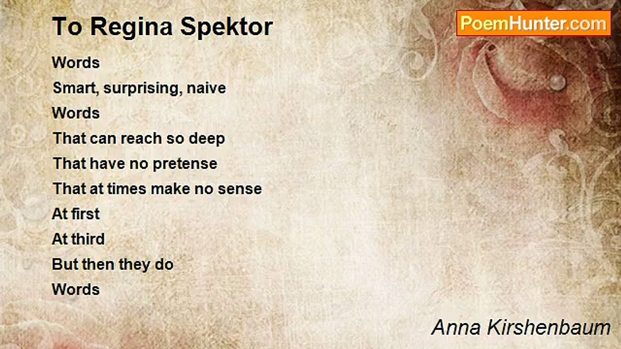 Anna Kirshenbaum - To Regina Spektor