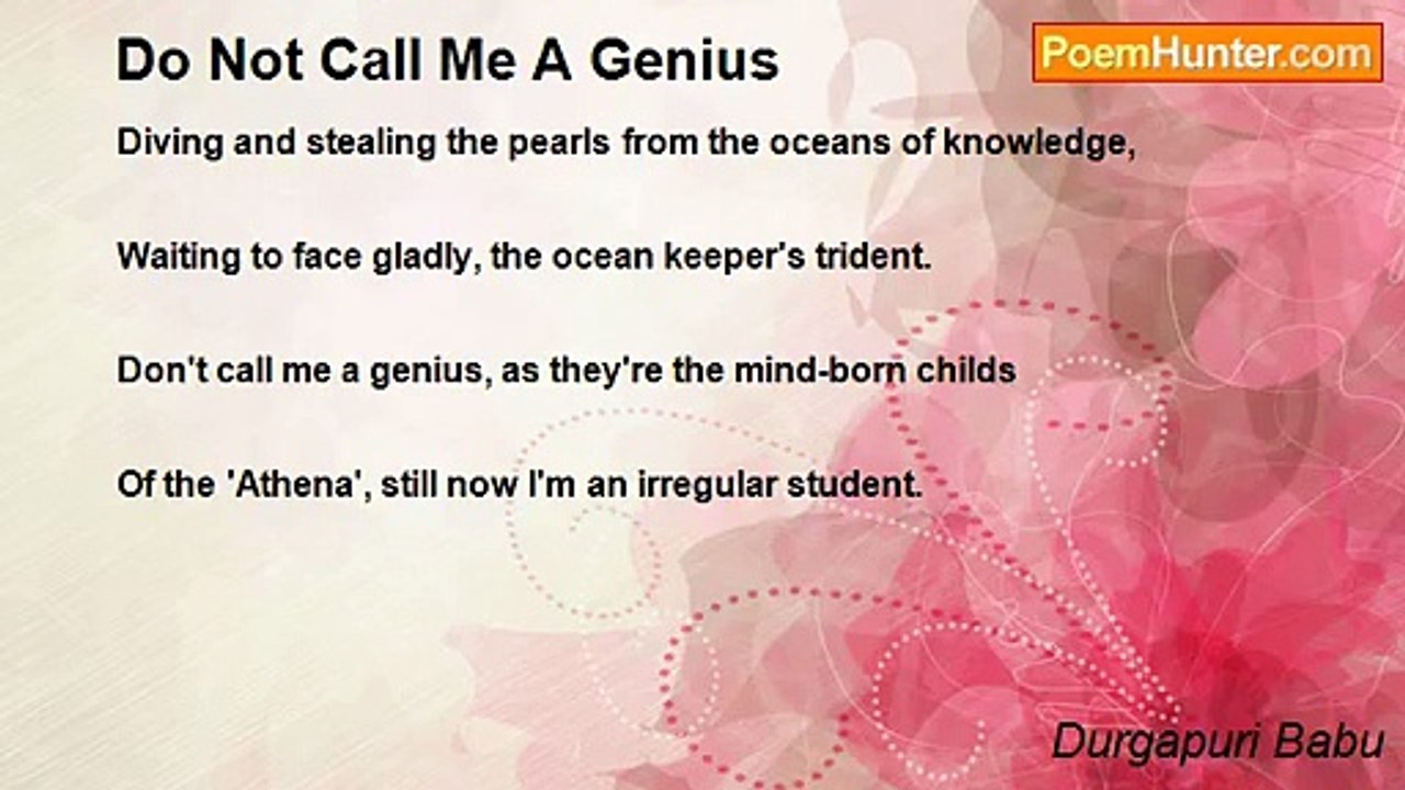 Durgapuri Babu - Do Not Call Me A Genius