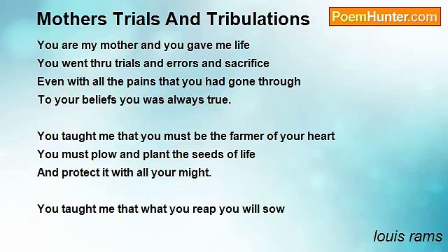 louis rams - Mothers Trials And Tribulations