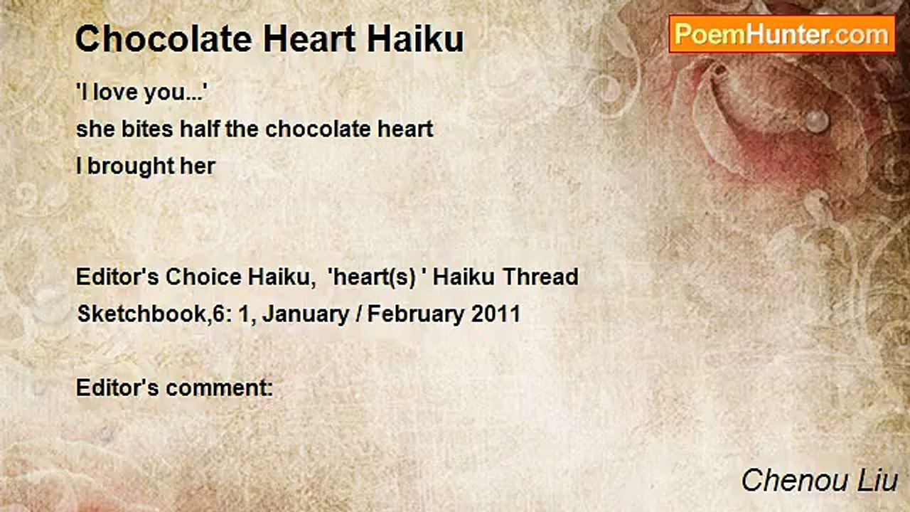 Chenou Liu - Chocolate Heart Haiku