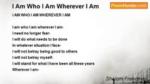 Shalom Freedman - I Am Who I Am Wherever I Am