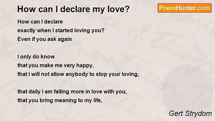 Gert Strydom - How can I declare my love?
