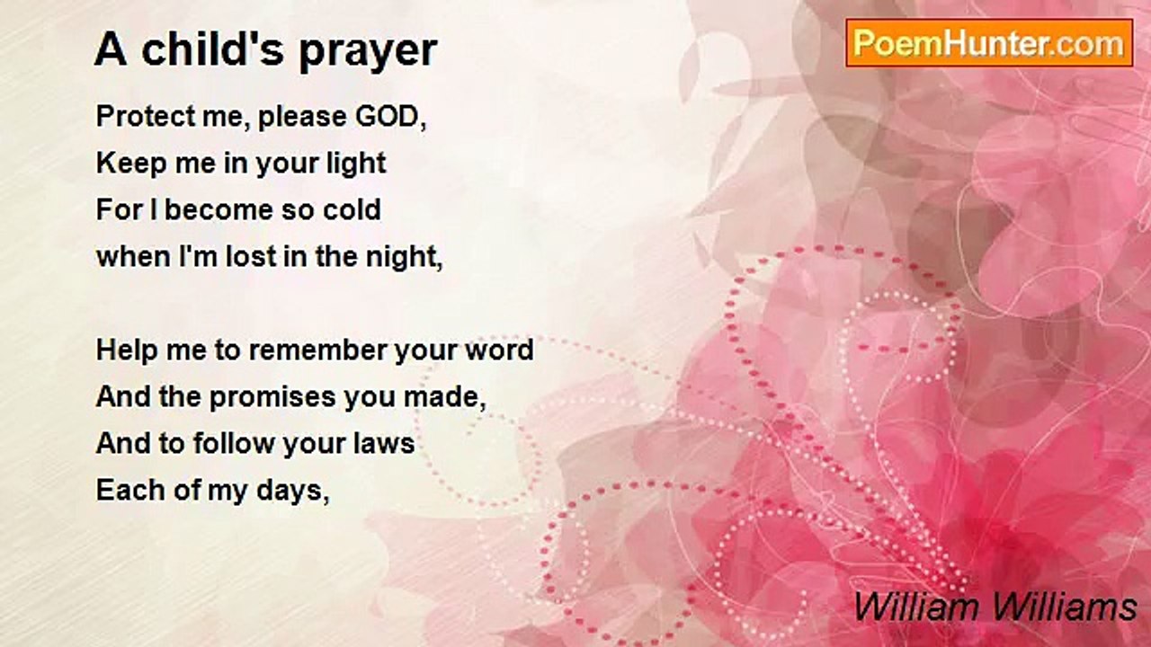 William Williams - A child's prayer