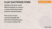 Tom Zart - CLINT EASTWOOD POEM