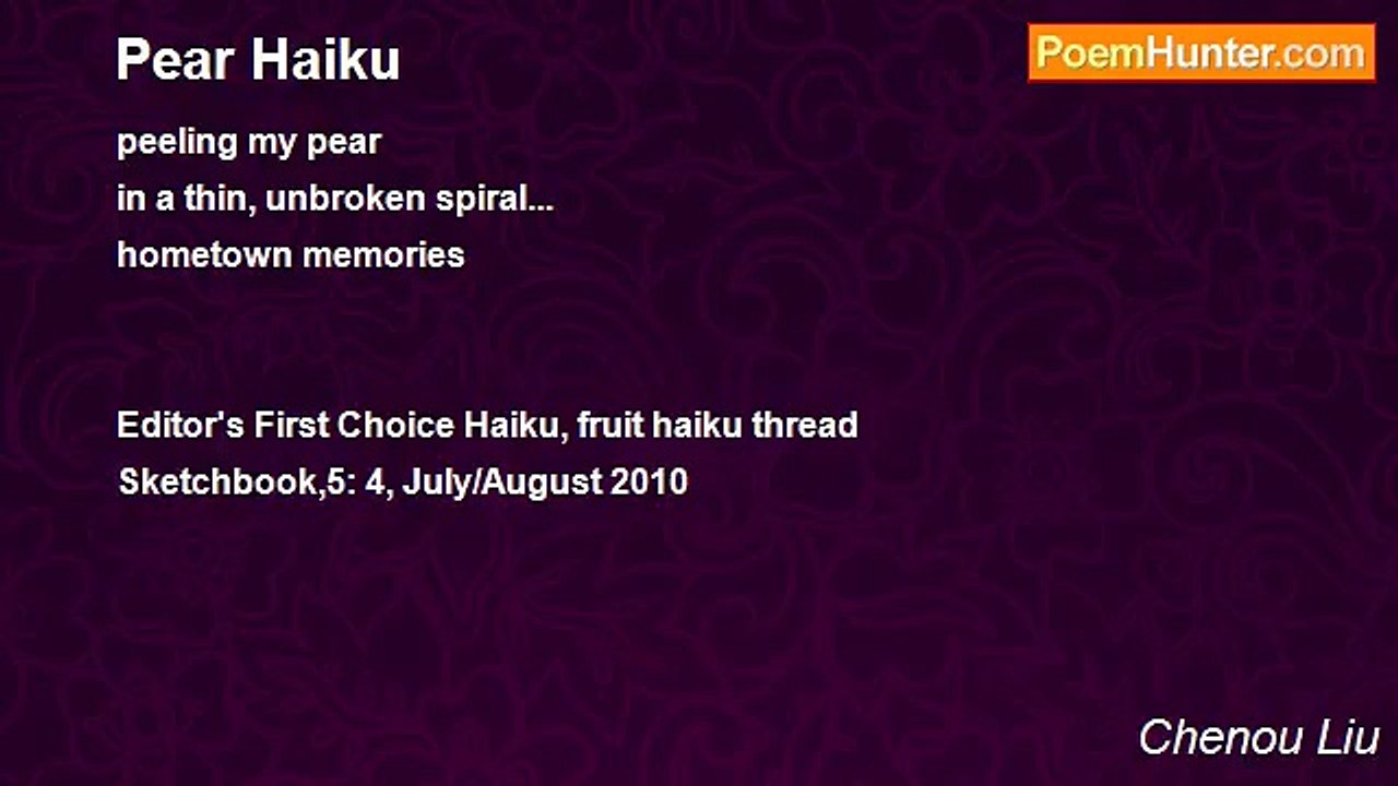 Chenou Liu - Pear Haiku