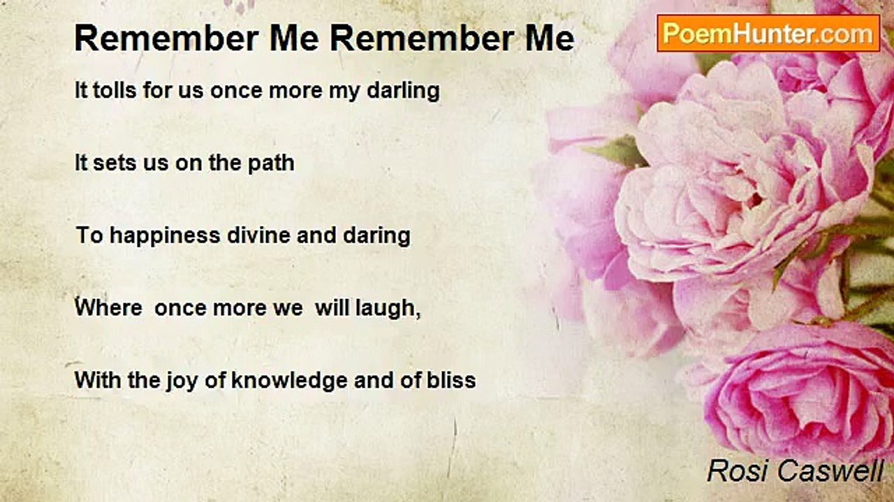 Rosi Caswell - Remember Me Remember Me