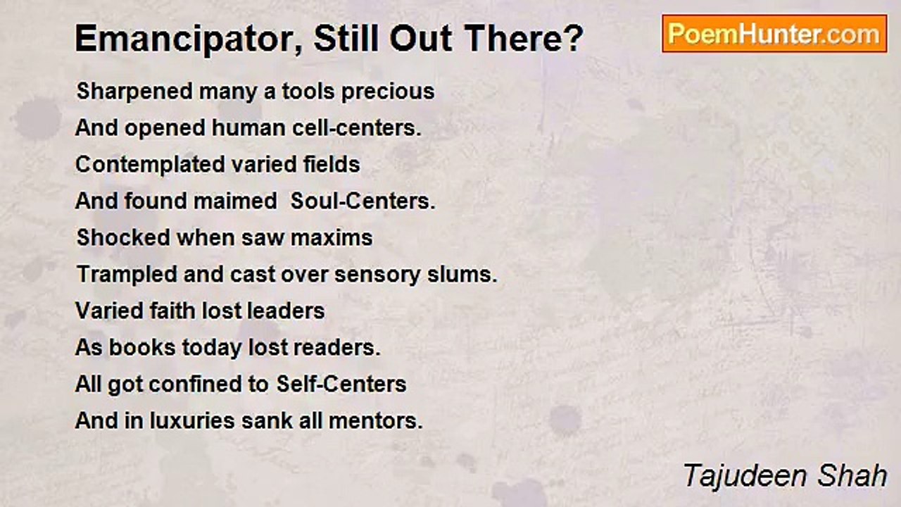 Tajudeen Shah - Emancipator, Still Out There?