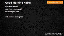 Nicolas GRENIER - Good Morning Haiku