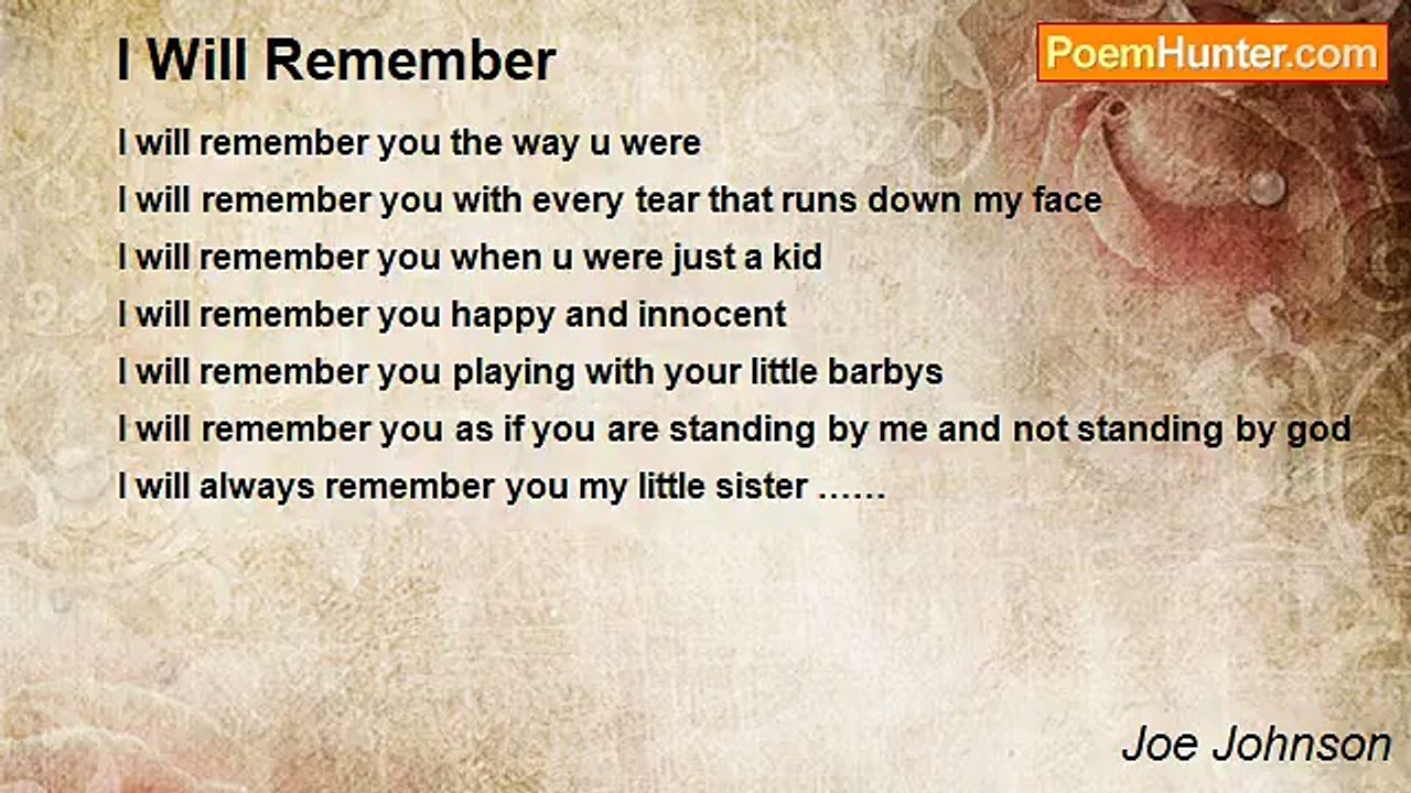 Joe Johnson - I Will Remember