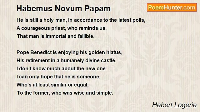 Hebert Logerie - Habemus Novum Papam