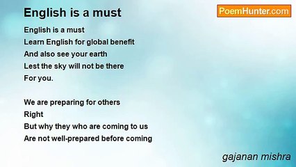 gajanan mishra - English is a must