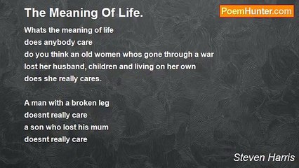 Steven Harris - The Meaning Of Life.