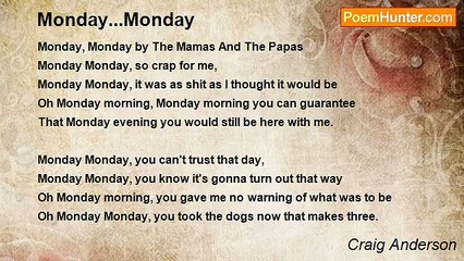 Craig Anderson - Monday...Monday