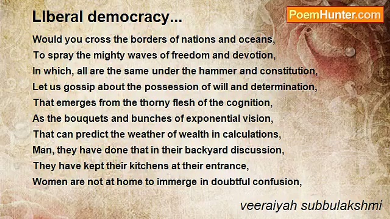 veeraiyah subbulakshmi - LIberal democracy...