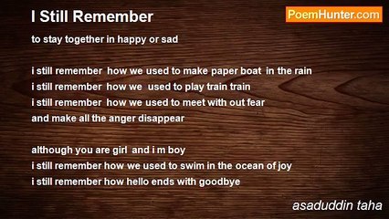 asaduddin taha - I Still Remember