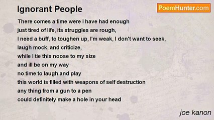 joe kanon - Ignorant People