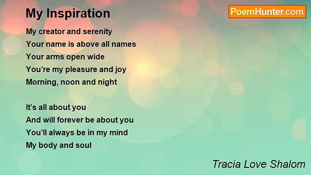 Tracia Love Shalom - My Inspiration