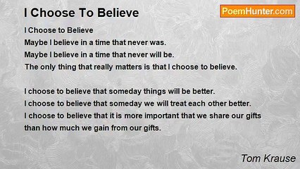 Tom Krause - I Choose To Believe