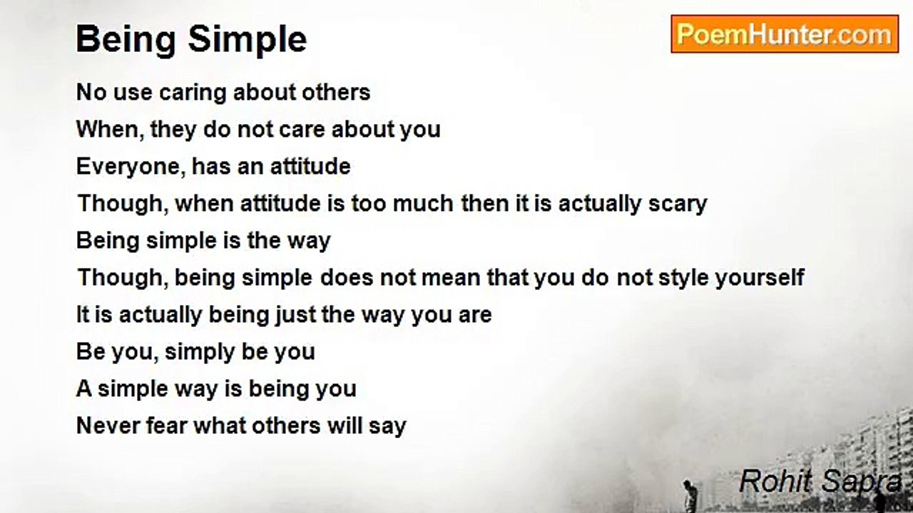 Rohit Sapra - Being Simple