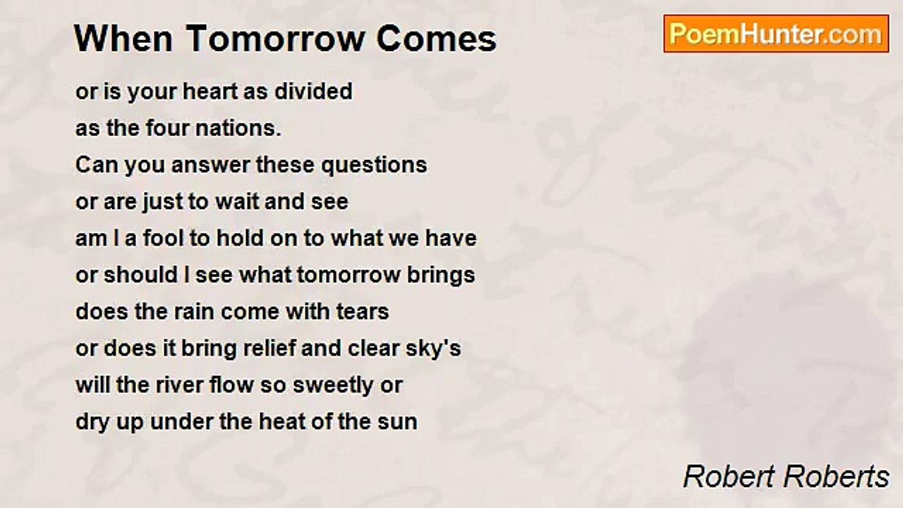 Robert Roberts - When Tomorrow Comes
