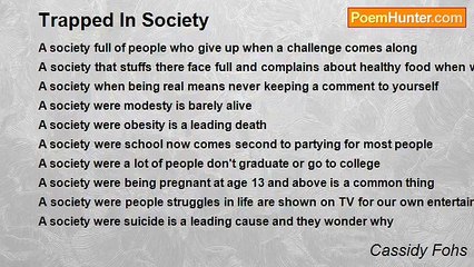 Cassidy Fohs - Trapped In Society