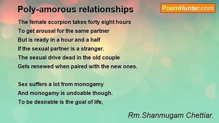 Rm.Shanmugam Chettiar. - Poly-amorous relationships