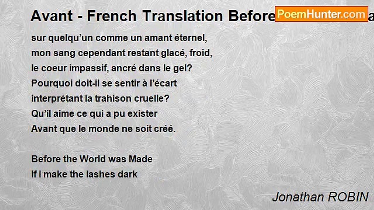 Jonathan ROBIN - Avant - French Translation Bef...