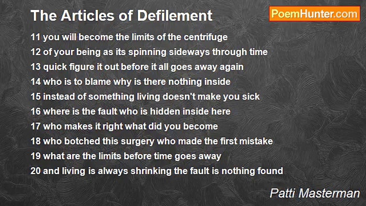 Patti Masterman - The Articles of Defilement