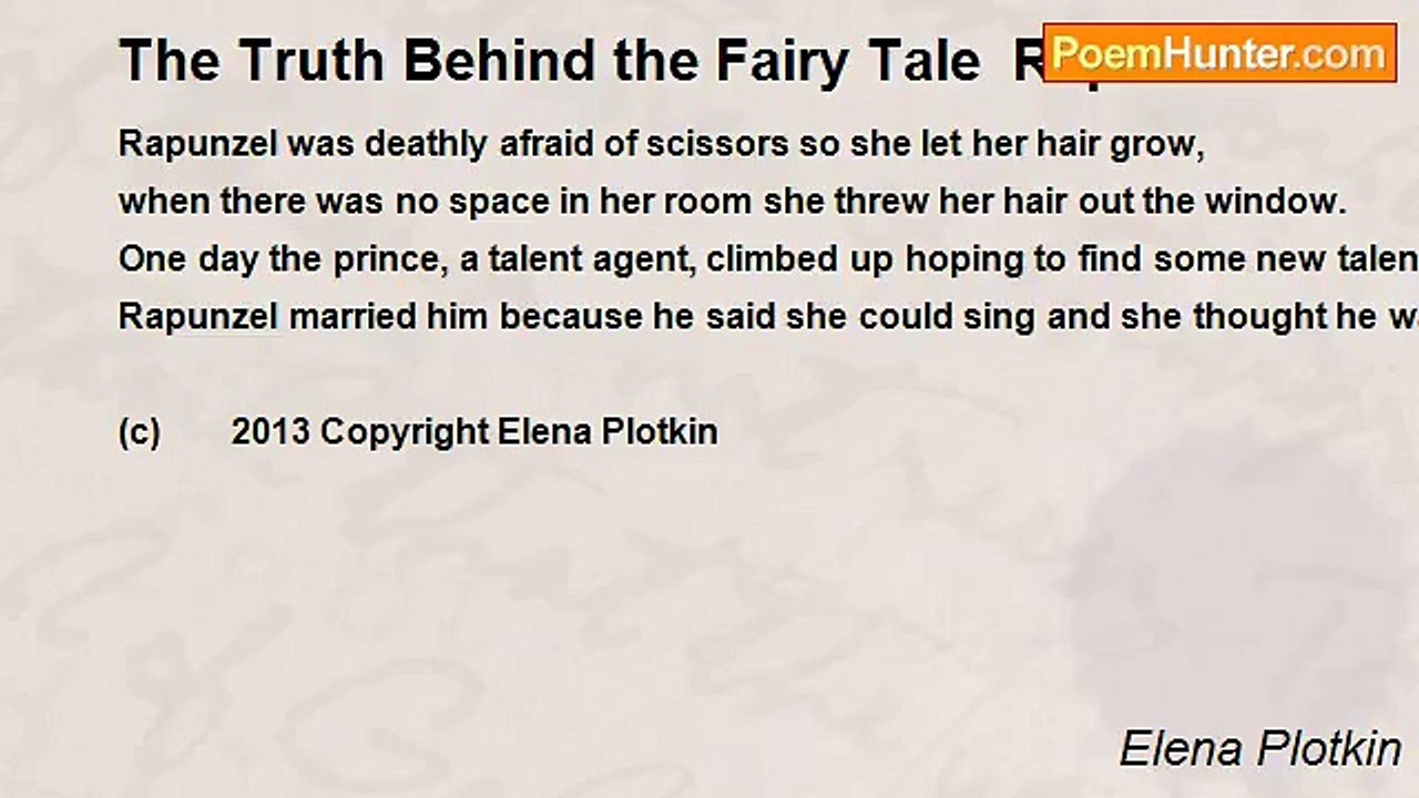 Elena Plotkin - The Truth Behind the Fairy Tale  Rapunzel