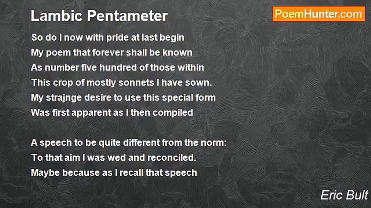 Eric Bult - Lambic Pentameter