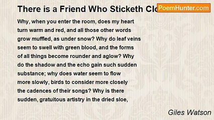 Giles Watson - There is a Friend Who Sticketh Closer