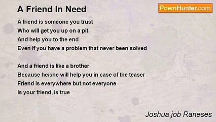 Joshua job Raneses - A Friend In Need