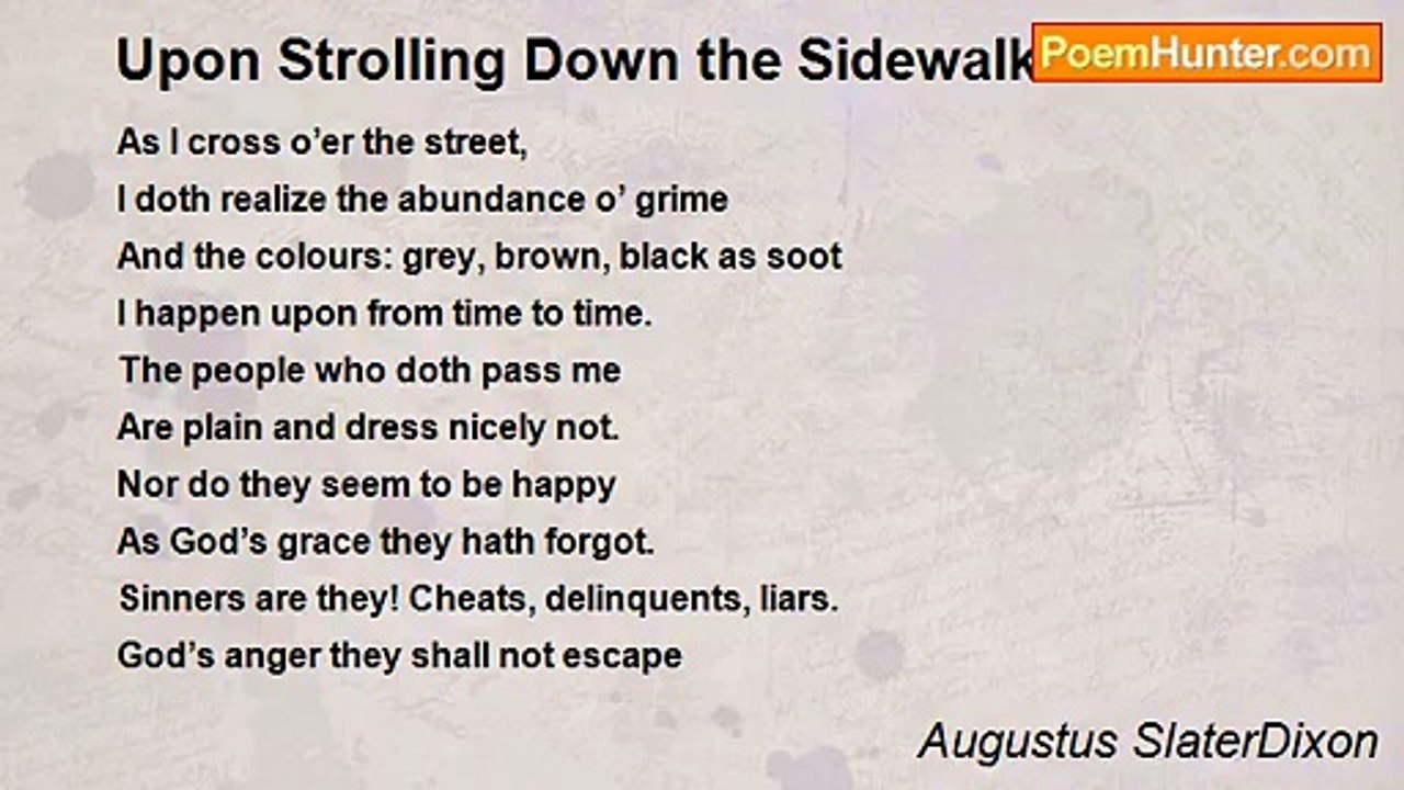 Augustus SlaterDixon - Upon Strolling Down the Sidewalk