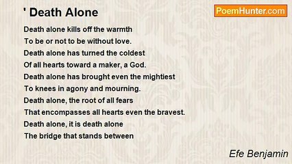 Efe Benjamin - ' Death Alone
