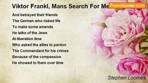 Stephen Loomes - Viktor Frankl, Mans Search For Meaning