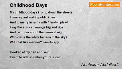 Abubakar Abdulkadir - Childhood Days
