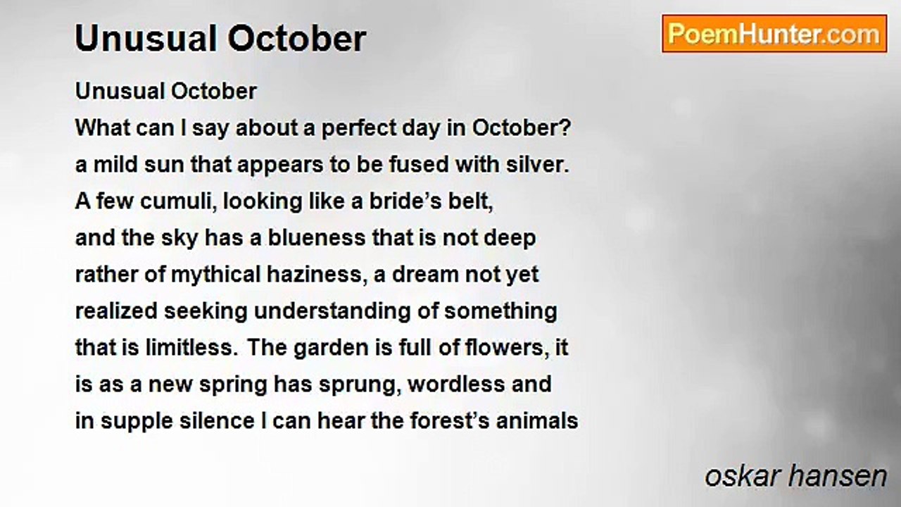 oskar hansen - Unusual October