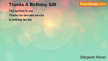 Margaret Moran - Thanks A Birthday Gift