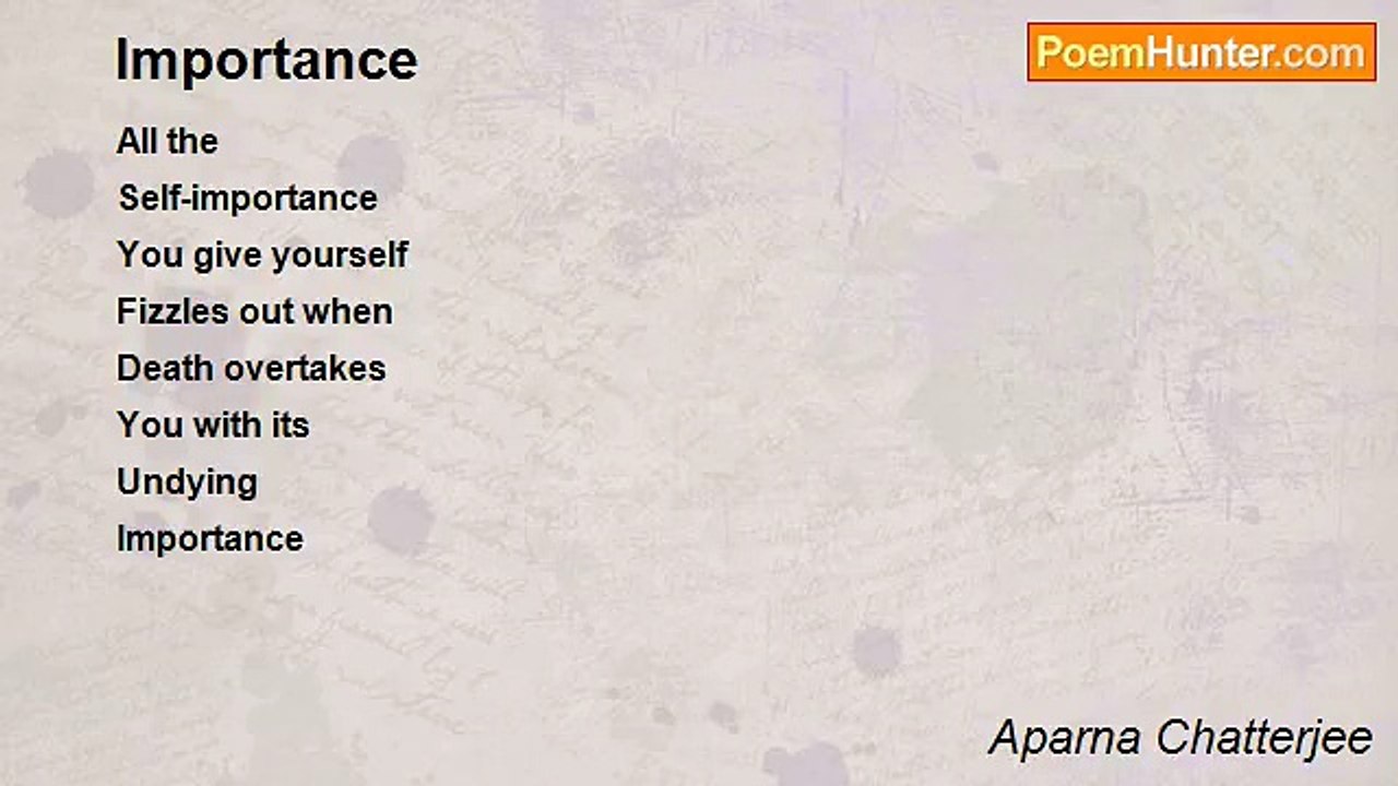 Aparna Chatterjee - Importance