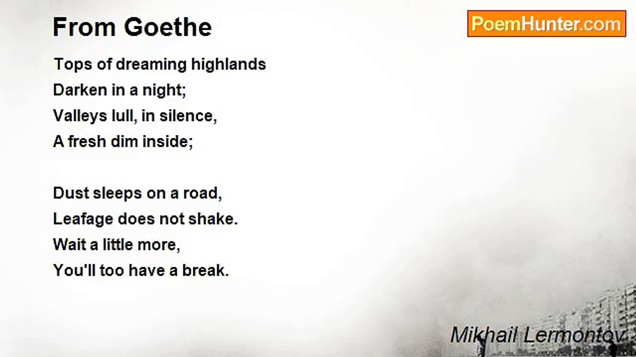 Mikhail Lermontov - From Goethe