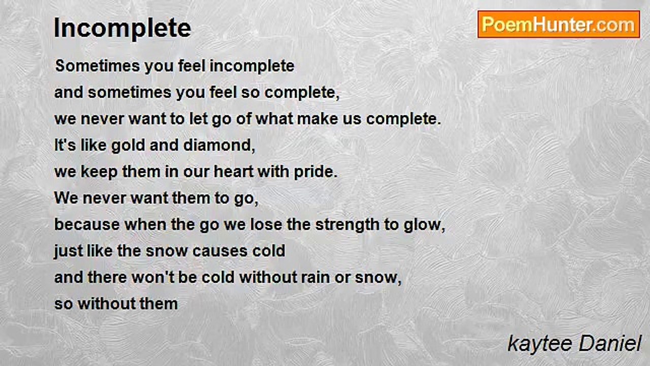 kaytee Daniel - Incomplete