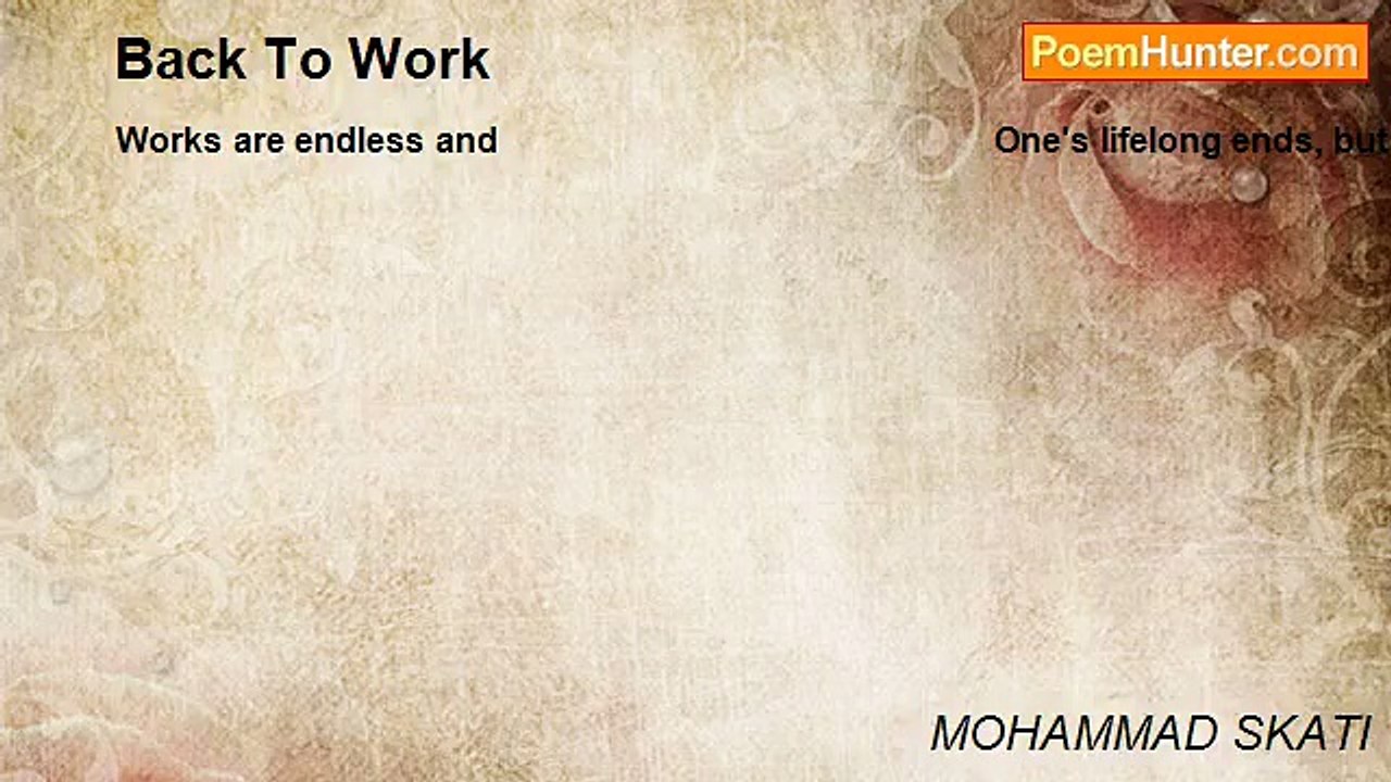 MOHAMMAD SKATI - Back To Work