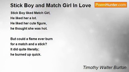 Timothy Walter Burton - Stick Boy and Match Girl In Love