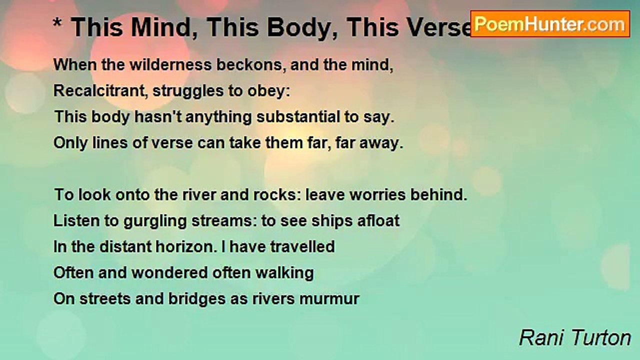 Rani Turton - * This Mind, This Body, This Verse.