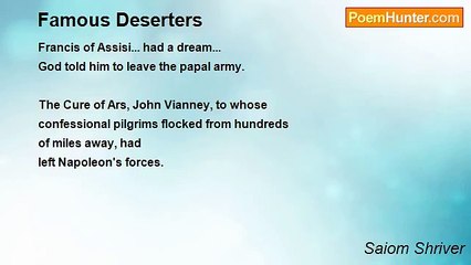 Saiom Shriver - Famous Deserters