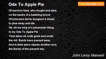 John Leroy Maxwell - Ode To Apple Pie