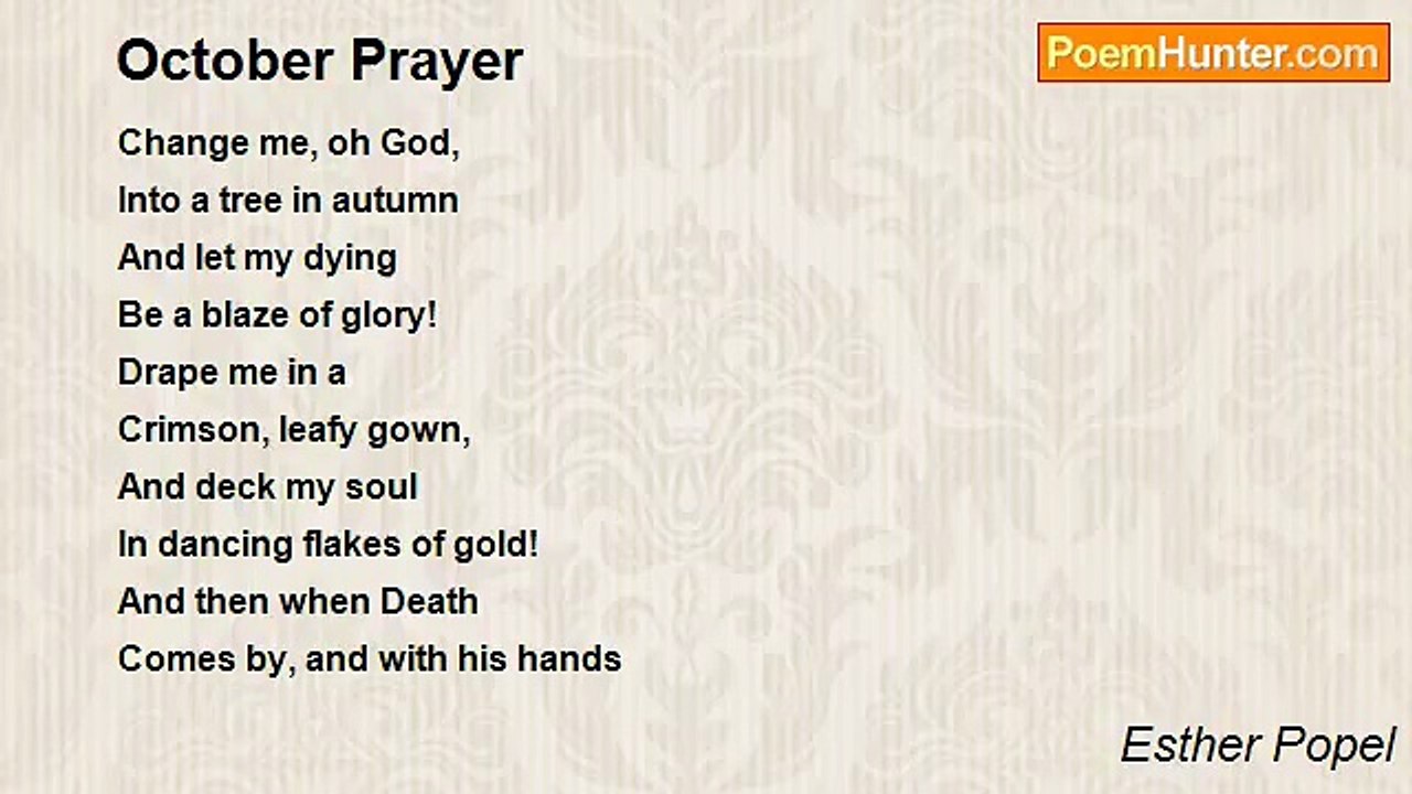 Esther Popel - October Prayer